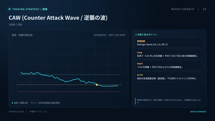 CAW (Counter Attack Wave / 逆襲の波)の説明用模式図